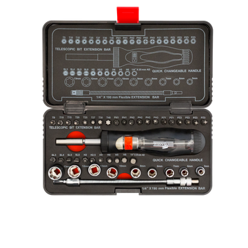 Dopsleutelset 1/4 in kunststof cassette Schroevendraaier 3114 S43
