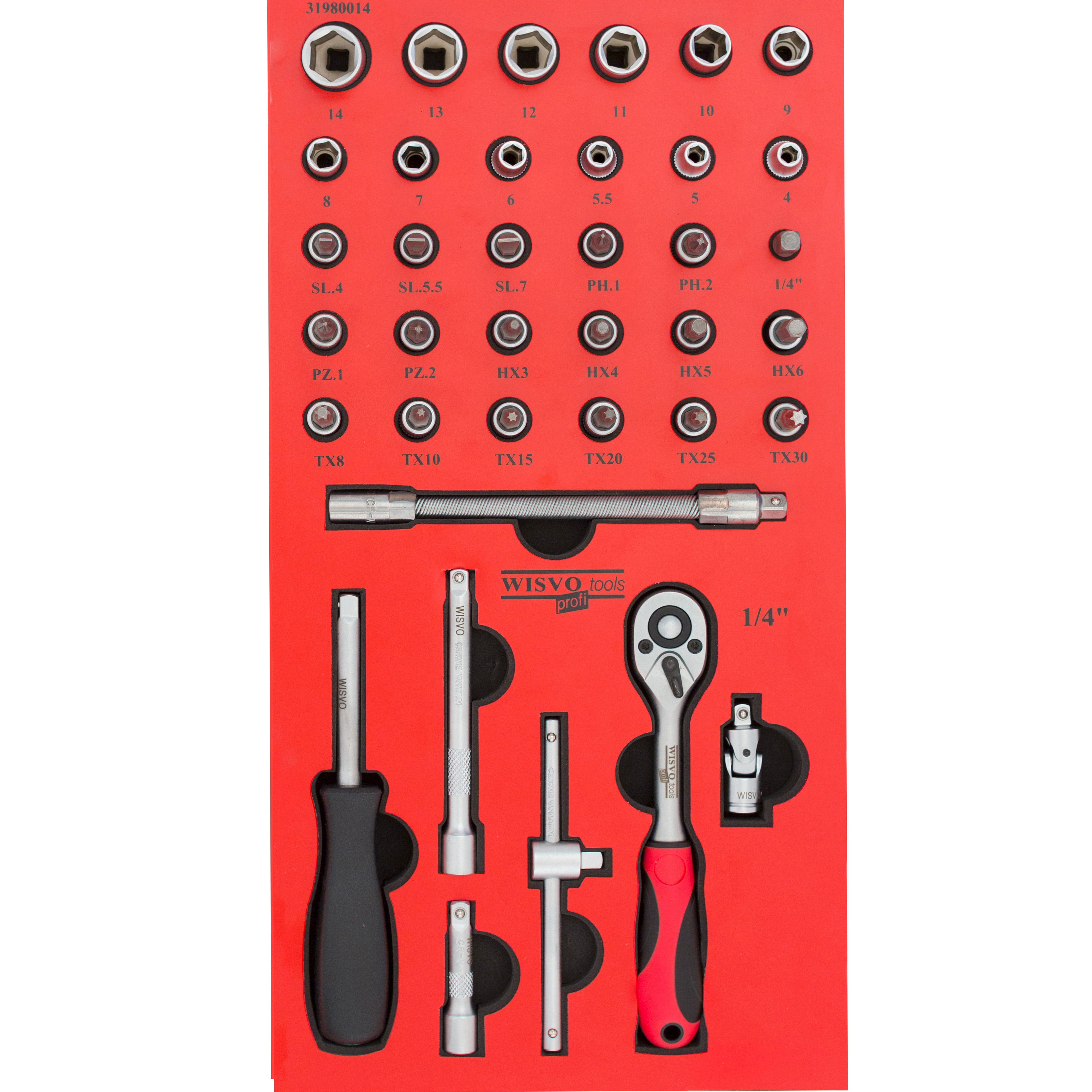 Dopsleutelset 1/4 in SOS-module 3198/37