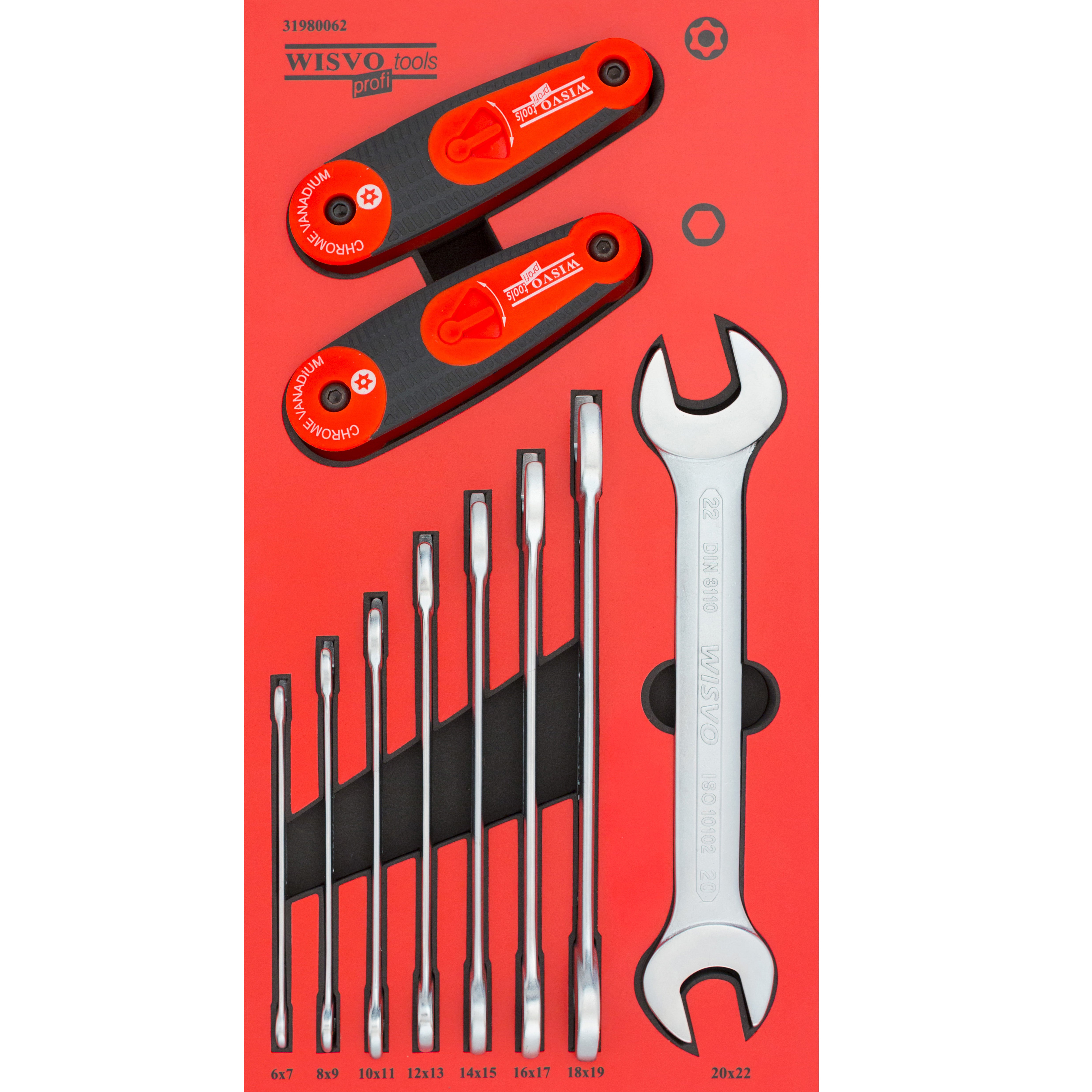 Steeksleutelset 10 delig in SOS-module 3198/10