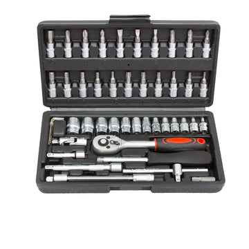 Dopsleutelset 1/4 in kunststof cassette  S46