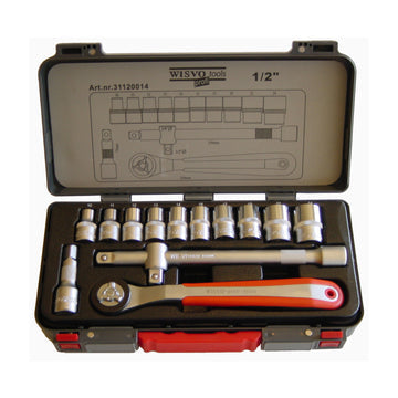 Dopsleutelset 1/2 in kunststof cassette  S14