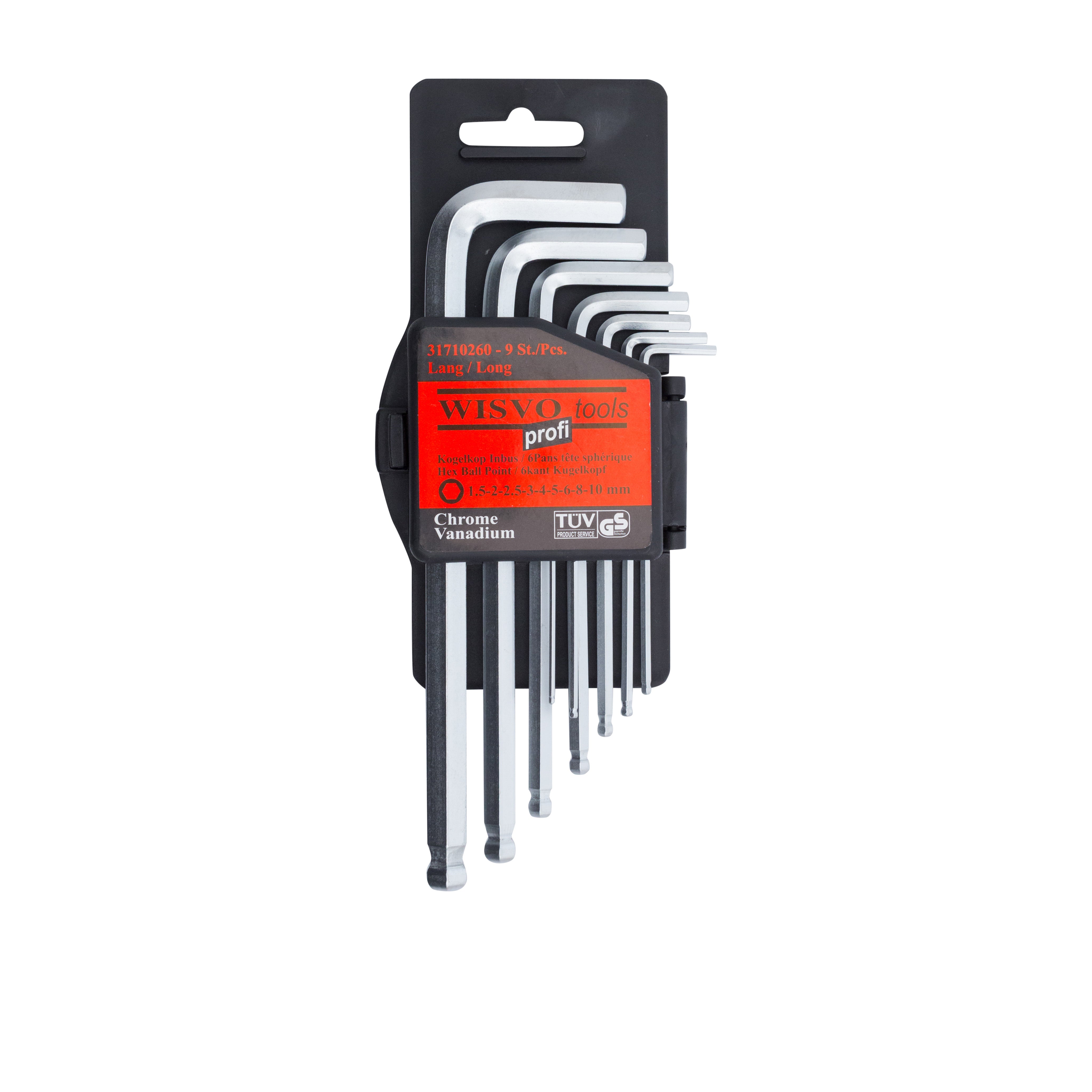 Stiftsleutelset, inbus kogelkop, lang 3171HXLSS  1,5-10 /S09